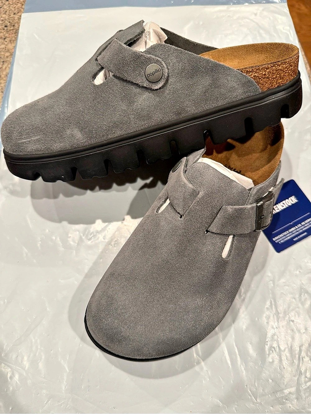 Birkenstock Boston PAP Chunky Gray EU 39 NWT